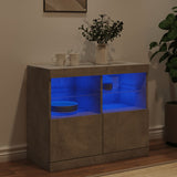 Buffet avec lumières LED gris béton 81x37x67 cm