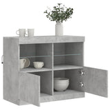 Buffet avec lumières LED gris béton 81x37x67 cm