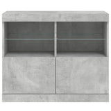 Buffet avec lumières LED gris béton 81x37x67 cm