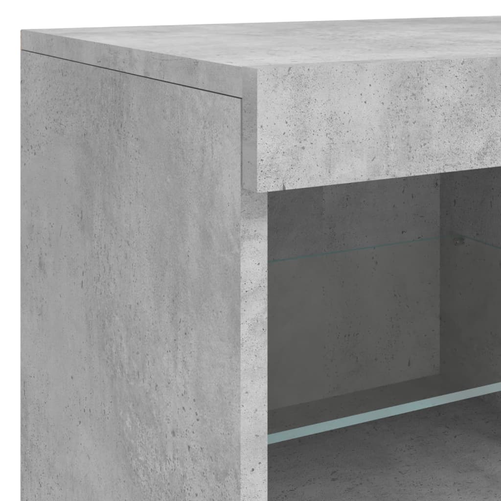 Buffet avec lumières LED gris béton 81x37x67 cm