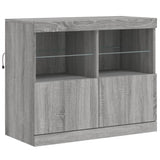 Buffet avec lumières LED sonoma gris 81x37x67 cm