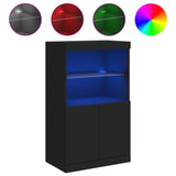 Sideboard mit LED-Leuchten schwarz 60,5x37x100 cm