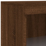 Sideboard with LED lights brown oak 60.5x37x100 cm