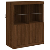 Sideboard mit LED-Leuchten, braune Eiche, 81 x 37 x 100 cm