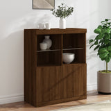 Sideboard mit LED-Leuchten, braune Eiche, 81 x 37 x 100 cm