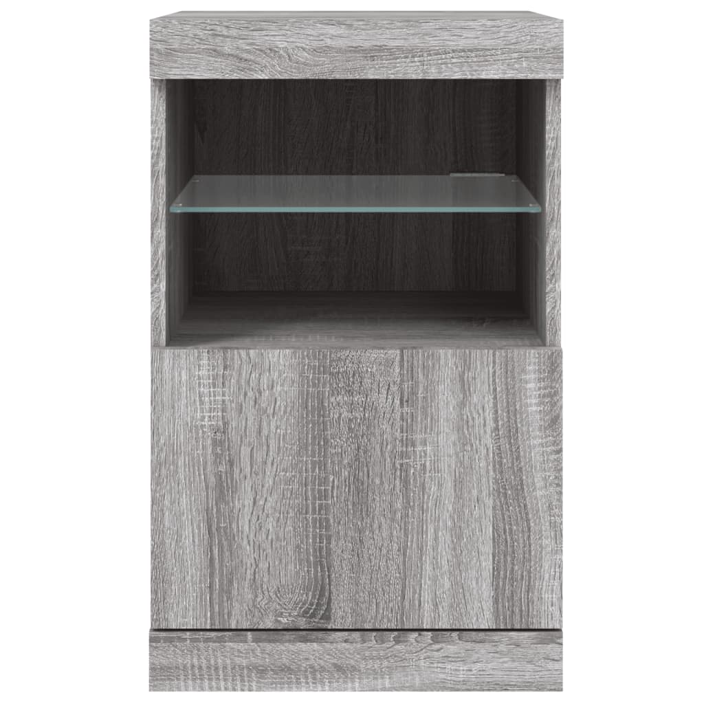 Buffet avec lumières LED sonoma gris 41x37x67 cm