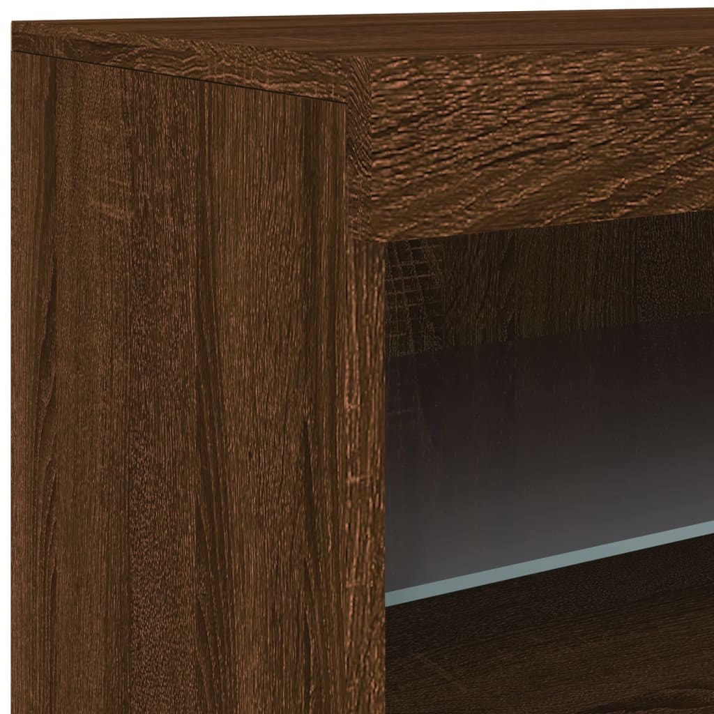 Buffet avec lumières LED chêne marron 41x37x67 cm