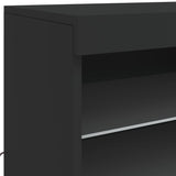 Buffet avec lumières LED noir 60,5x37x67 cm