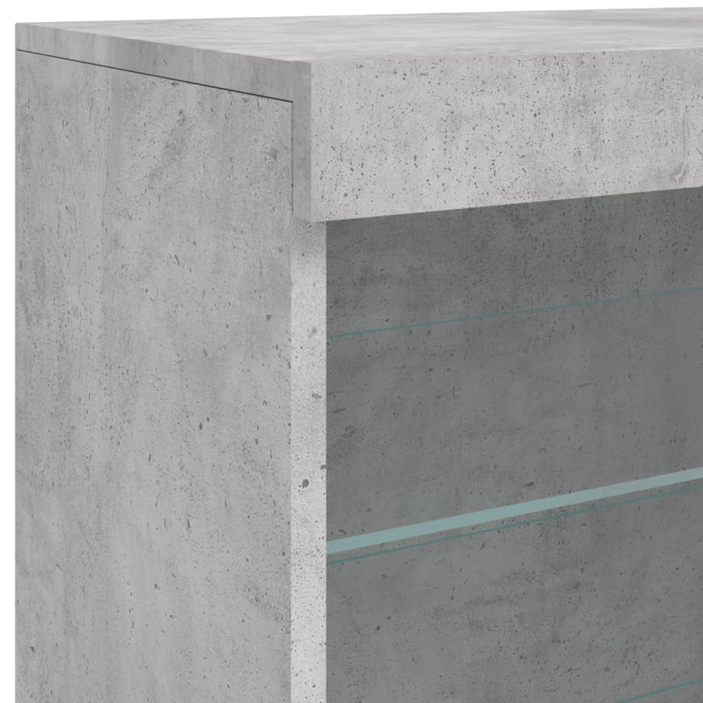 Buffet avec lumières LED gris béton 60,5x37x67 cm