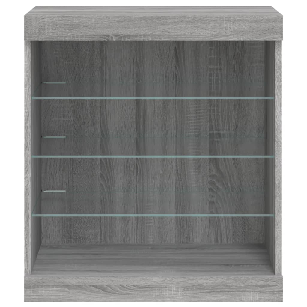 Sideboard mit LED-Leuchten Sonomagrau 60,5x37x67 cm