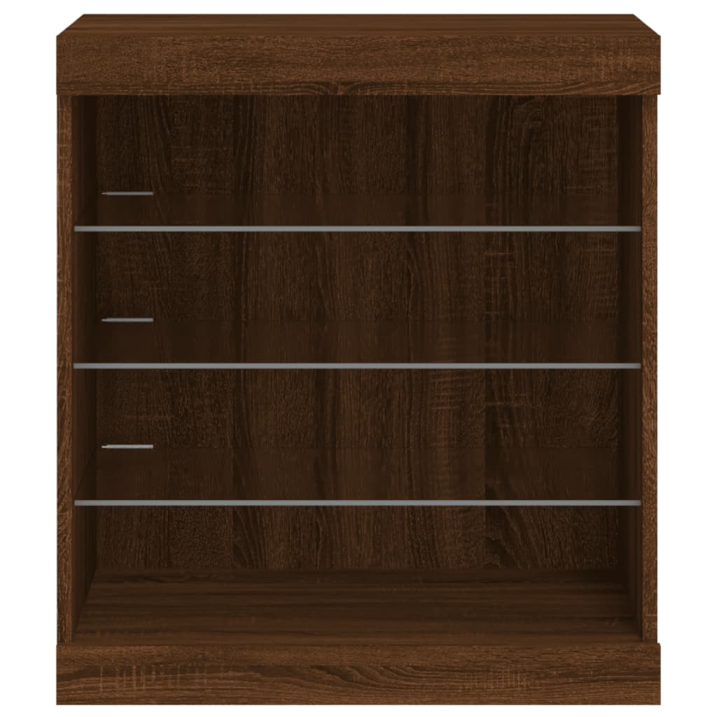 Buffet avec lumières LED chêne marron 60,5x37x67 cm