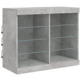 Buffet avec lumières LED gris béton 81x37x67 cm