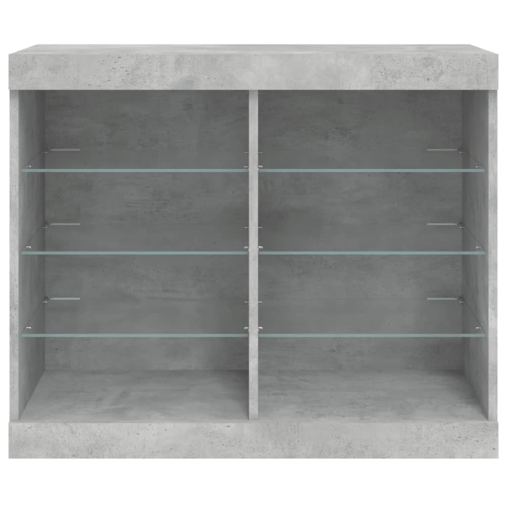 Buffet avec lumières LED gris béton 81x37x67 cm