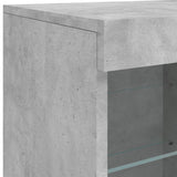 Buffet avec lumières LED gris béton 81x37x67 cm