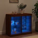 Sideboard mit LED-Leuchten, braune Eiche, 81 x 37 x 67 cm