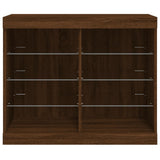 Sideboard mit LED-Leuchten, braune Eiche, 81 x 37 x 67 cm