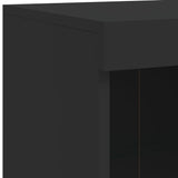 Buffet avec lumières LED noir 81x37x100 cm