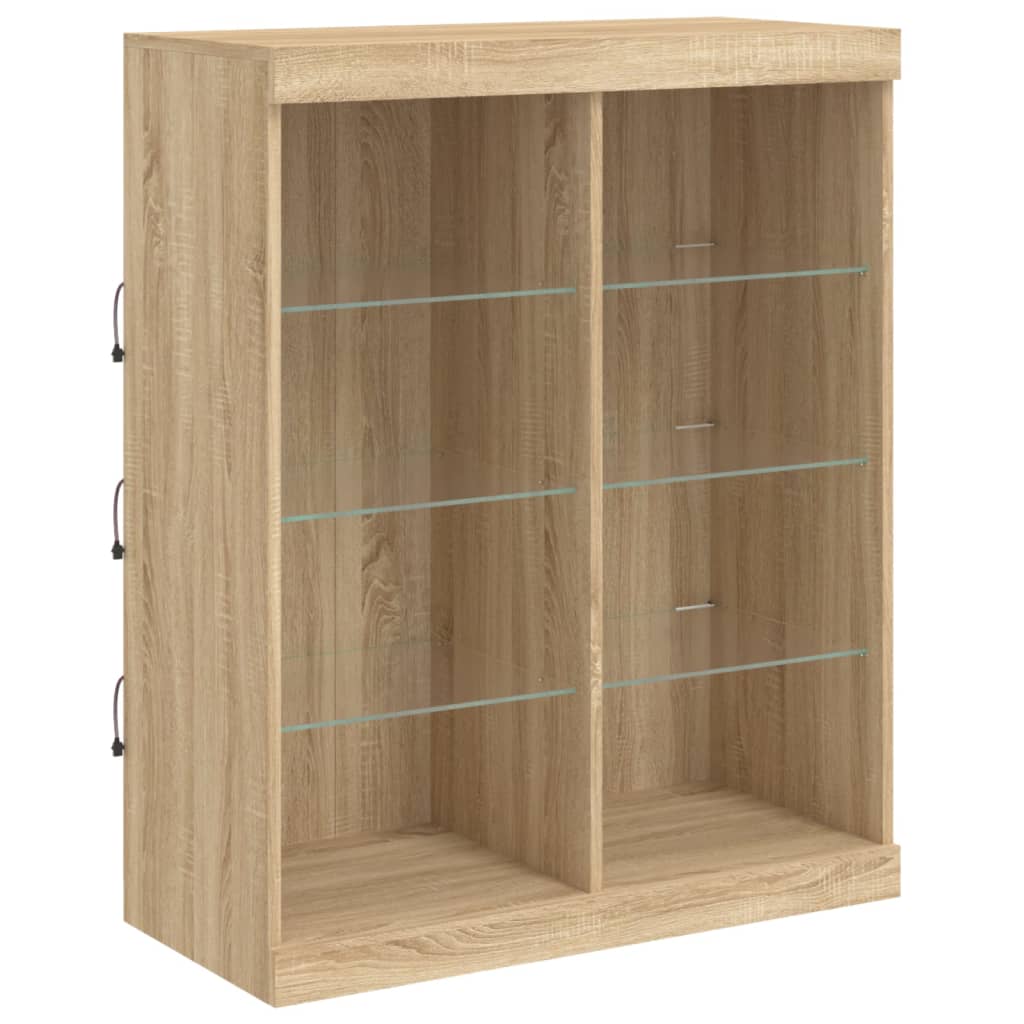 Sideboard mit LED-Leuchten Sonoma-Eiche 81x37x100 cm