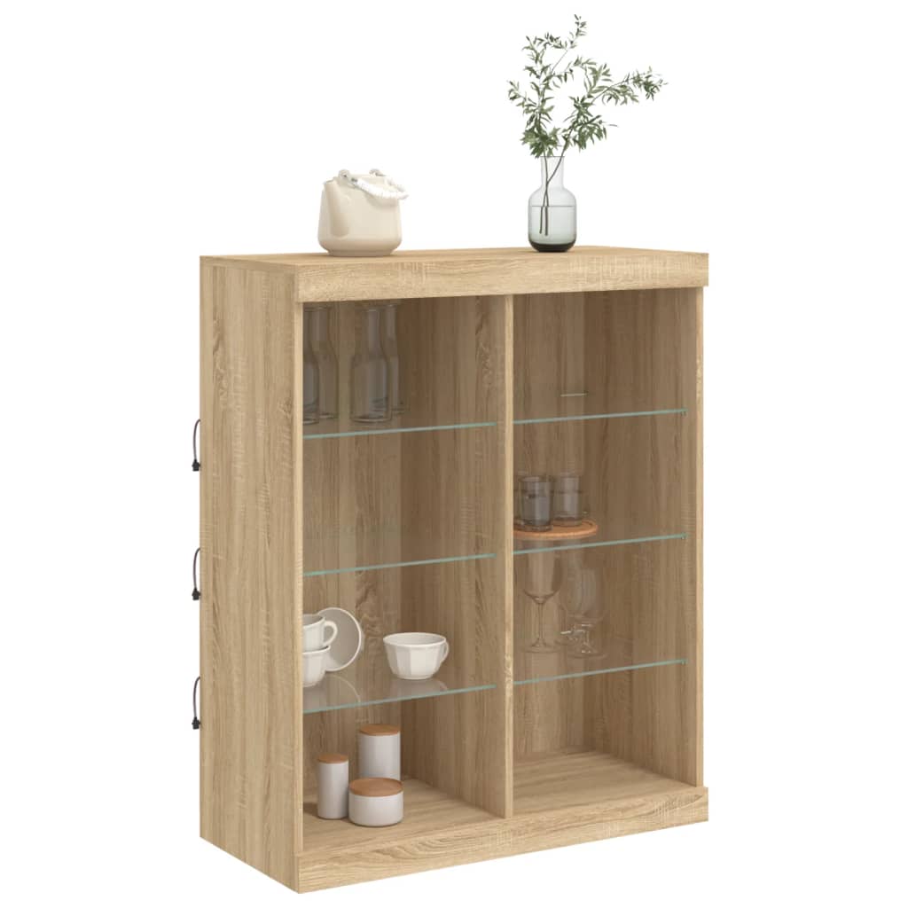 Sideboard mit LED-Leuchten Sonoma-Eiche 81x37x100 cm