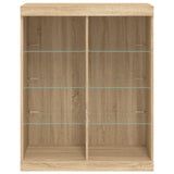 Sideboard mit LED-Leuchten Sonoma-Eiche 81x37x100 cm