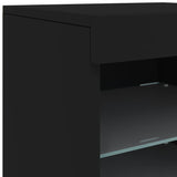 Buffet avec lumières LED noir 41x37x67 cm