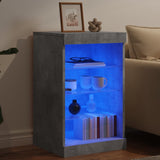 Buffet avec lumières LED gris béton 41x37x67 cm