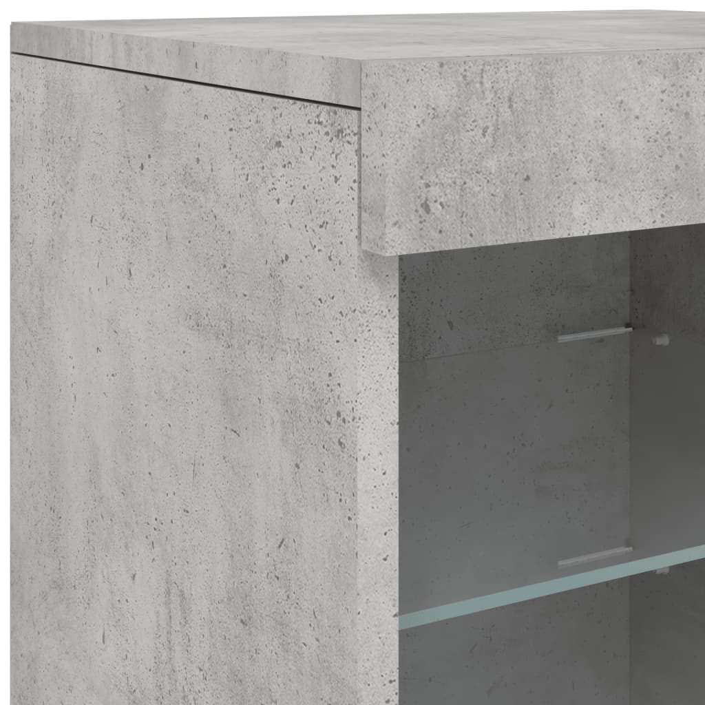 Buffet avec lumières LED gris béton 41x37x67 cm