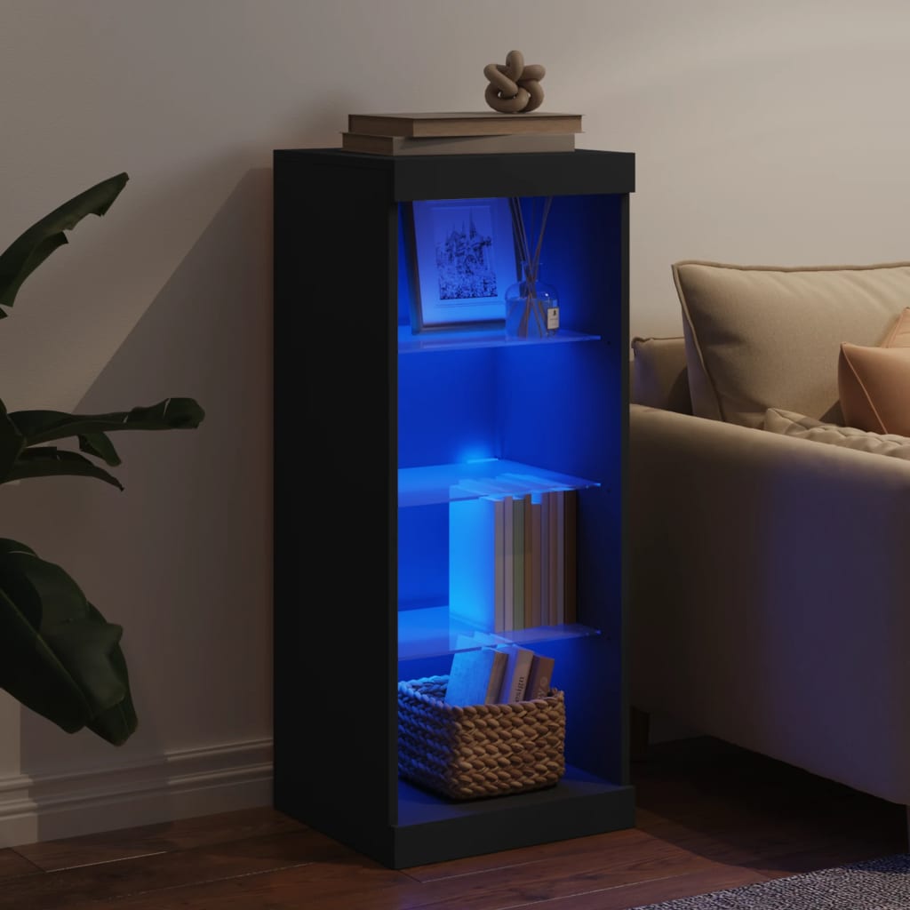 Sideboard mit LED-Leuchten schwarz 41x37x100 cm