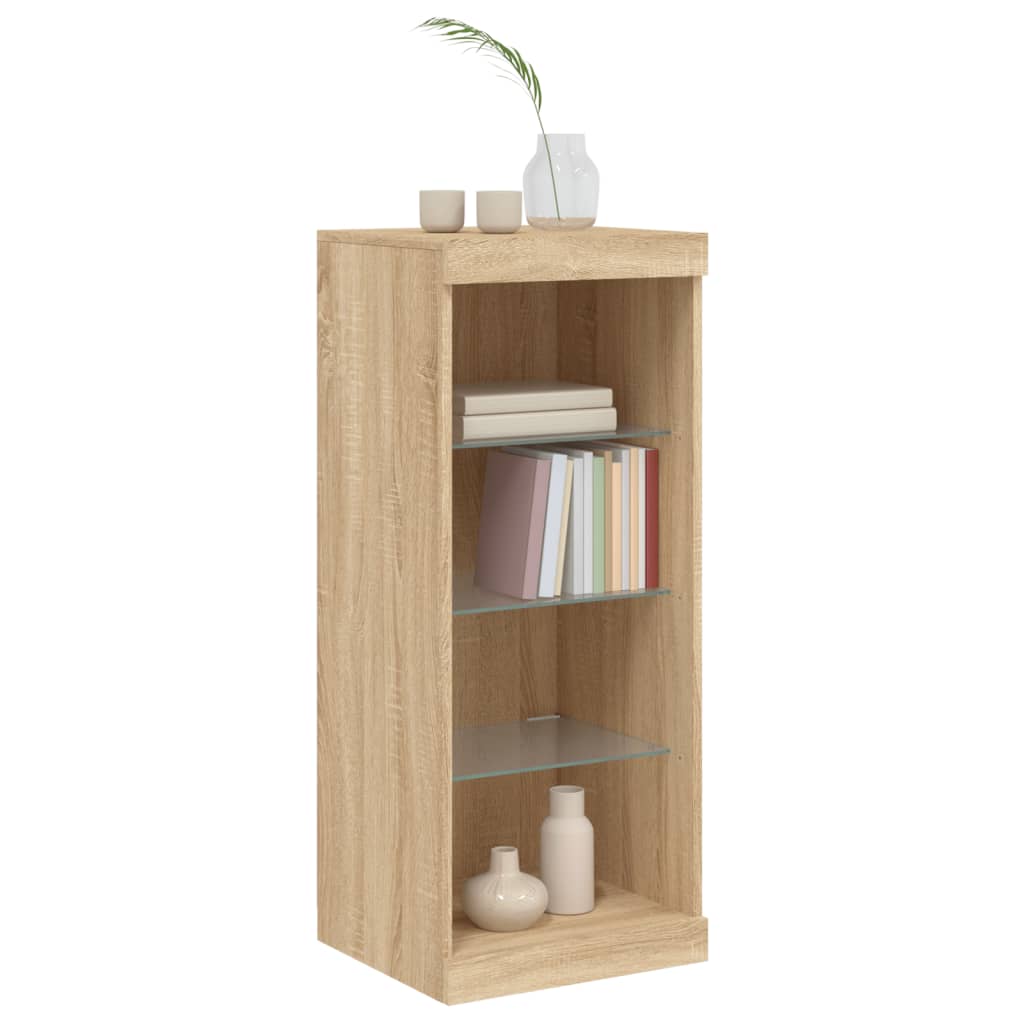 Sideboard with LED lights sonoma oak 41x37x100 cm