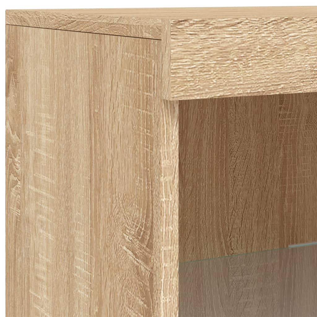 Sideboard with LED lights sonoma oak 41x37x100 cm