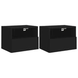 Meubles TV muraux 2 pcs noir 40x30x30 cm bois d'ingénierie