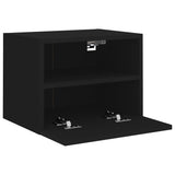 Meubles TV muraux 2 pcs noir 40x30x30 cm bois d'ingénierie