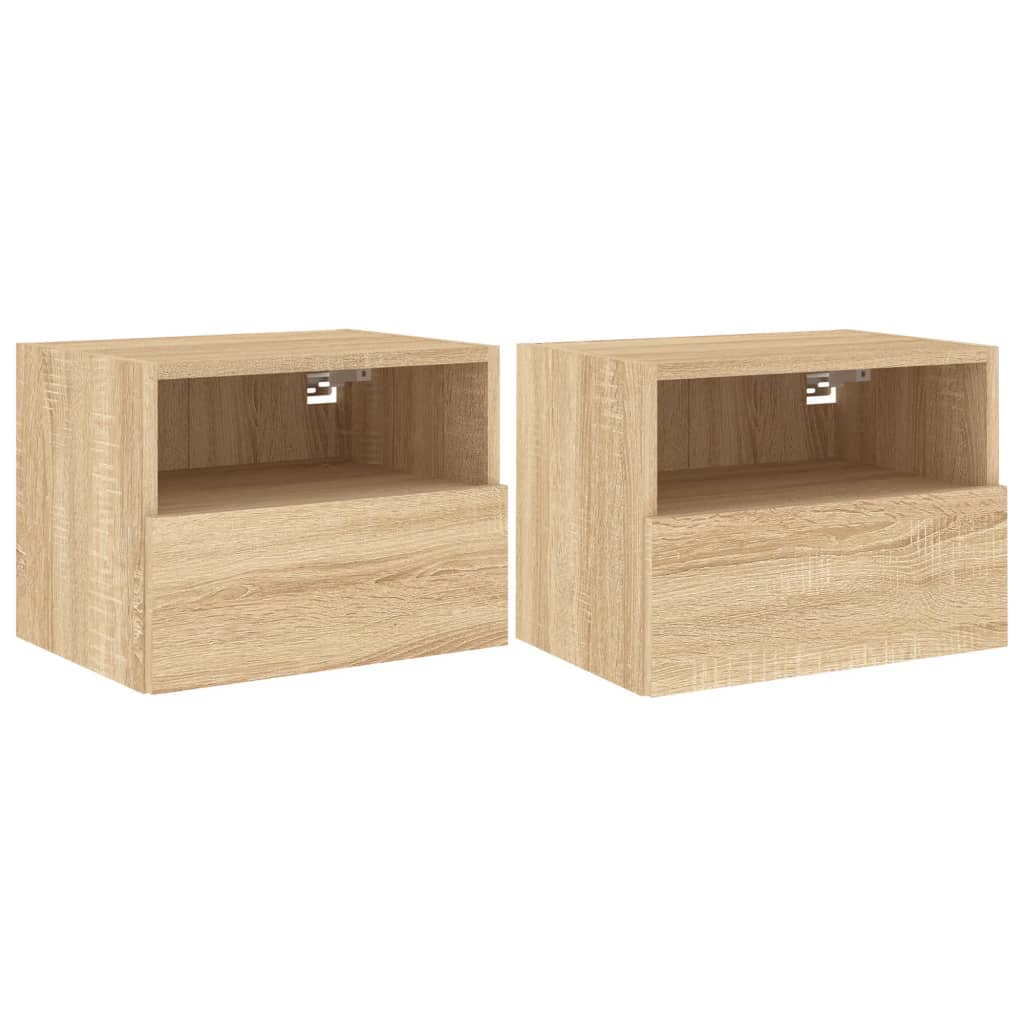 Meubles TV muraux 2 pcs chêne sonoma 40x30x30cm bois ingénierie