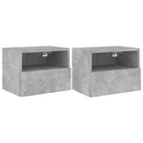 Meubles TV muraux 2 pcs gris béton 40x30x30cm bois d'ingénierie