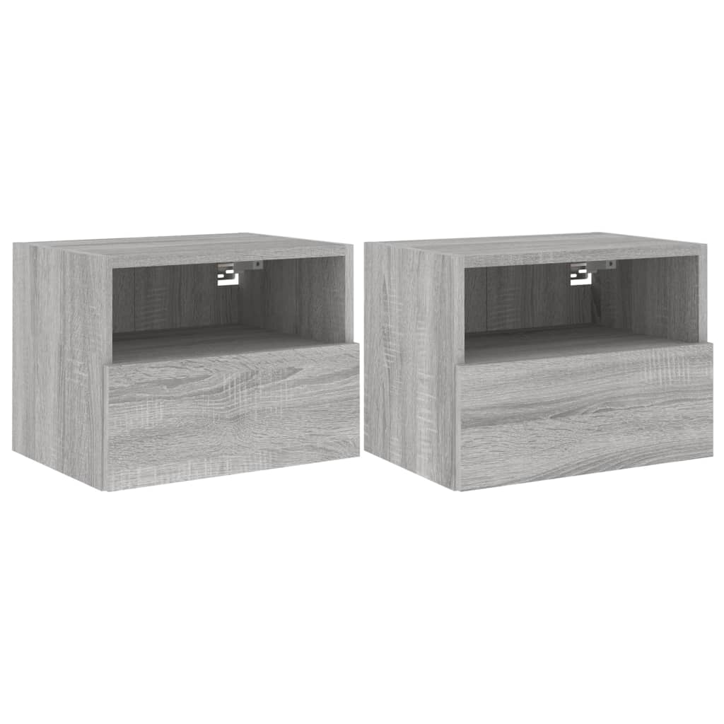 Meubles TV muraux 2pcs sonoma gris 40x30x30cm bois d'ingénierie