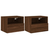 Meubles TV muraux 2 pcs chêne marron 40x30x30cm bois ingénierie