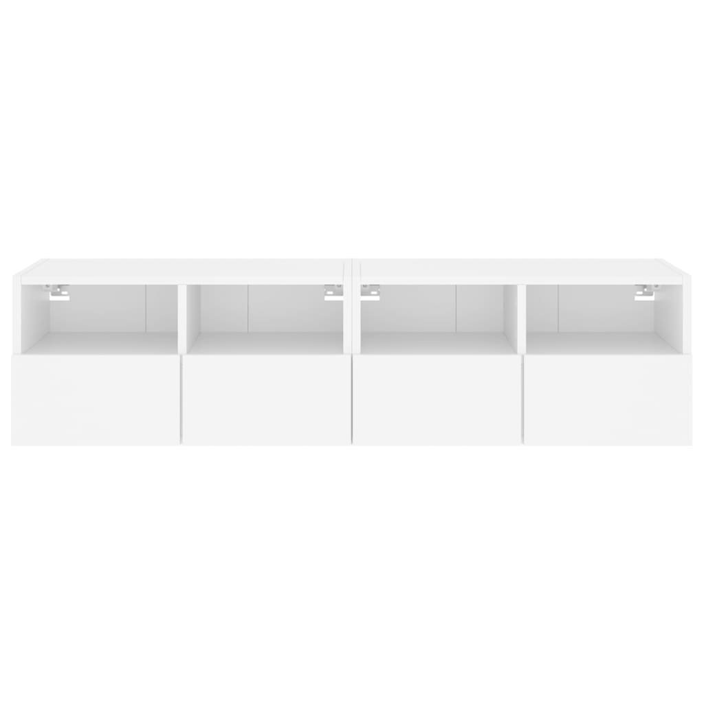 Meubles TV muraux 2 pcs blanc 60x30x30 cm bois d'ingénierie