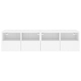 Meubles TV muraux 2 pcs blanc 60x30x30 cm bois d'ingénierie