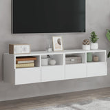 Meubles TV muraux 2 pcs blanc 60x30x30 cm bois d'ingénierie