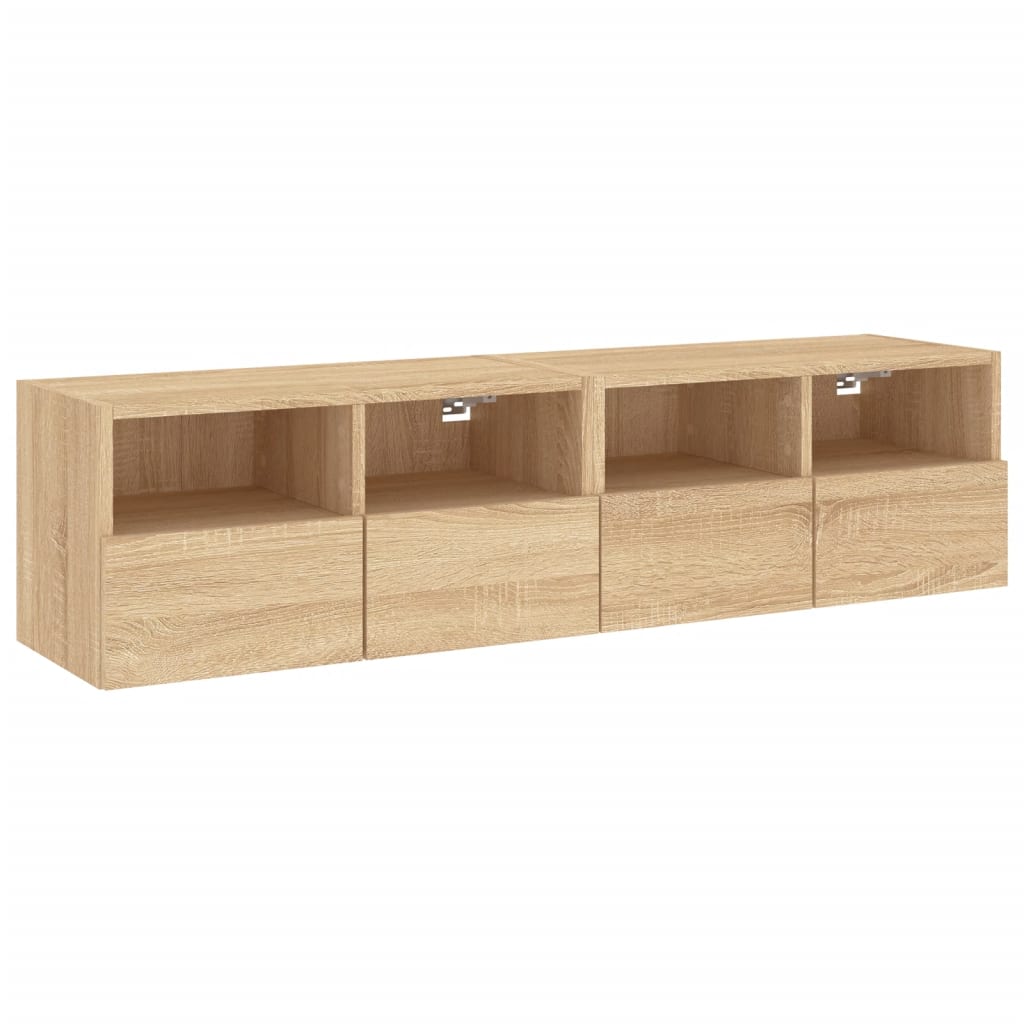 Meubles TV muraux 2 pcs chêne sonoma 60x30x30cm bois ingénierie