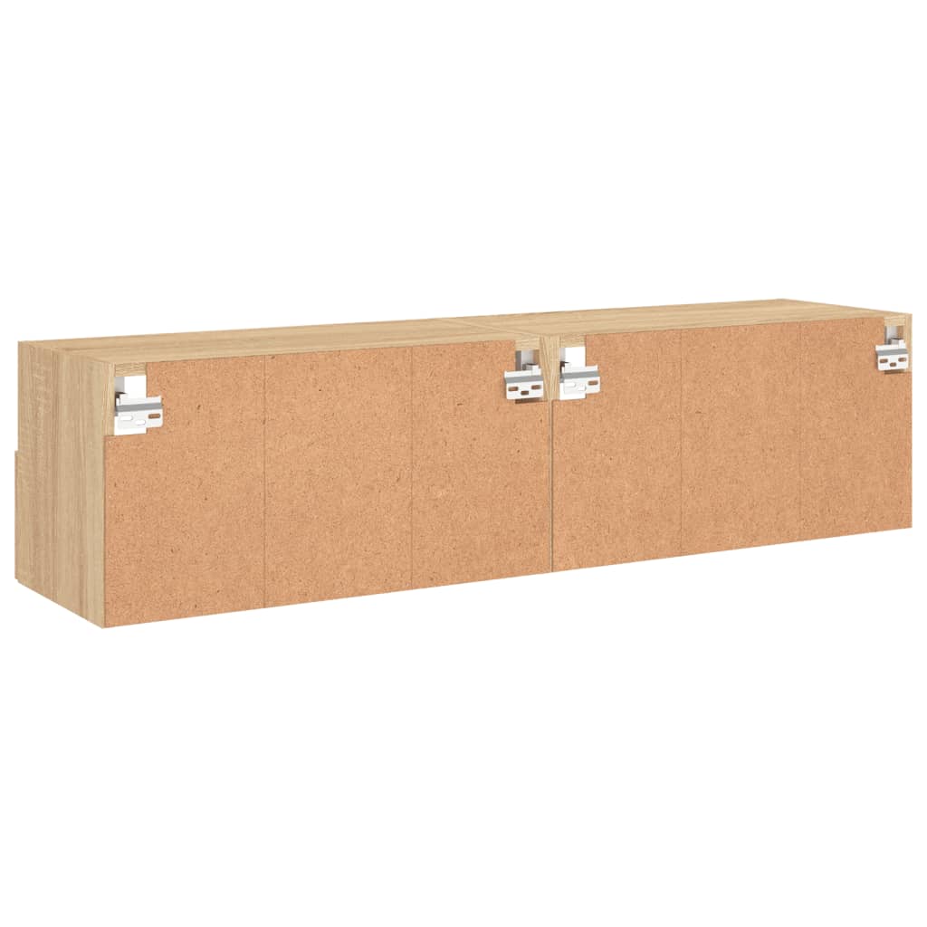 Meubles TV muraux 2 pcs chêne sonoma 60x30x30cm bois ingénierie