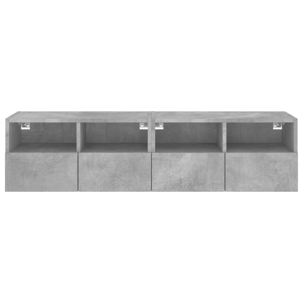 Meubles TV muraux 2 pcs gris béton 60x30x30cm bois d'ingénierie