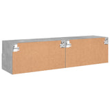 Meubles TV muraux 2 pcs gris béton 60x30x30cm bois d'ingénierie