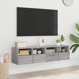 Meubles TV muraux 2pcs sonoma gris 60x30x30cm bois d'ingénierie