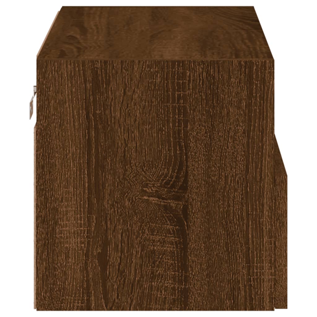 Meuble TV mural chêne marron 60x30x30 cm bois d'ingénierie