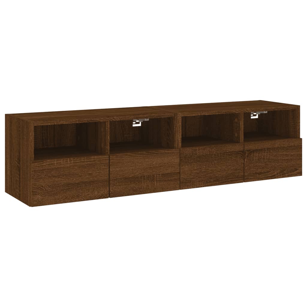 Meubles TV muraux 2 pcs chêne marron 60x30x30cm bois ingénierie