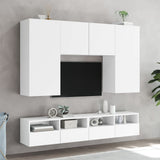 Meubles TV muraux 2 pcs blanc 80x30x30 cm bois d'ingénierie