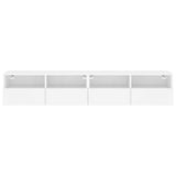 Meubles TV muraux 2 pcs blanc 80x30x30 cm bois d'ingénierie