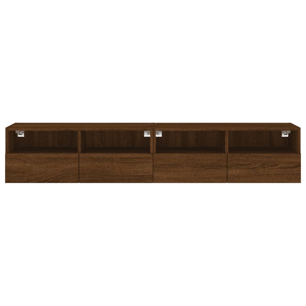 Meubles TV muraux 2 pcs chêne marron 80x30x30cm bois ingénierie