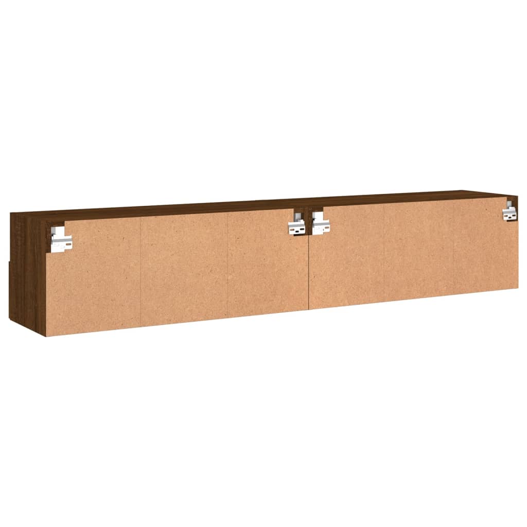 Meubles TV muraux 2 pcs chêne marron 80x30x30cm bois ingénierie